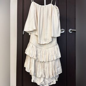 Mustard Seed Cream Tiered Mini jumpsuit